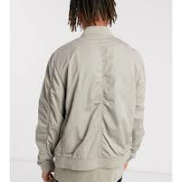 All Saints Bassett Ramskull Logo bomber jacket in sutro gray - Picture 2 of 6